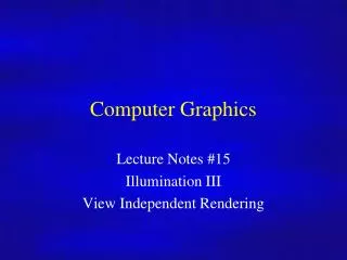 Computer Graphics