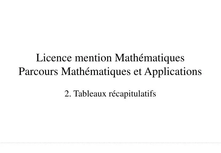 licence mention math matiques parcours math matiques et applications