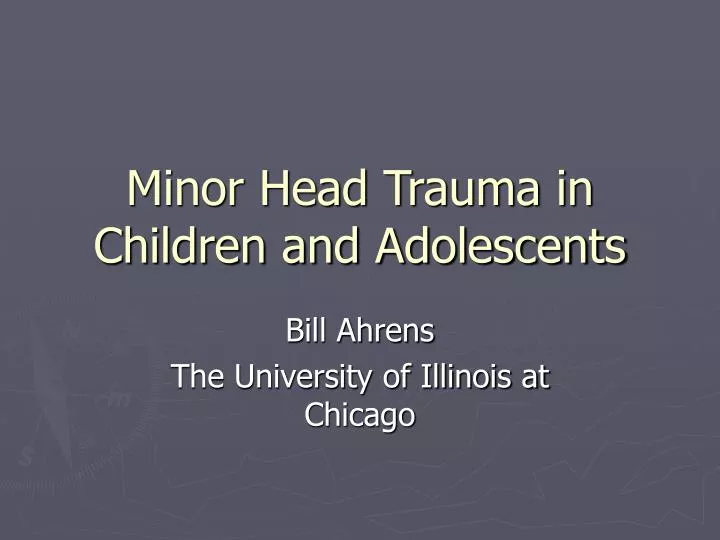 minor head trauma in children and adolescents