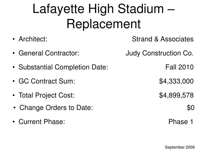 lafayette high stadium replacement