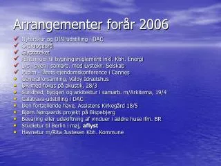 arrangementer for r 2006