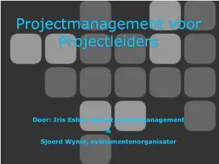 projectmanagement voor projectleiders