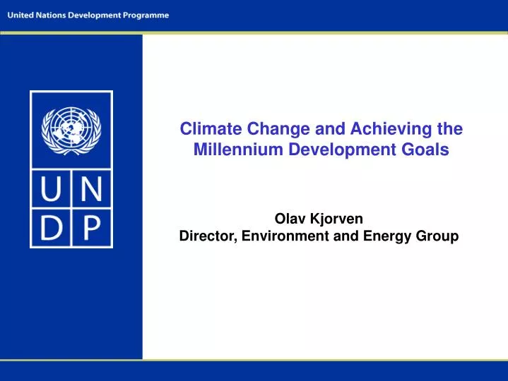 climate change and achieving the millennium development goals