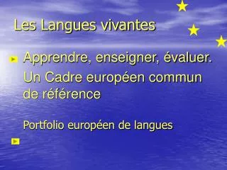les langues vivantes