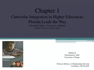 Chapter 1 Curricular Integration in Higher Education; Florida Leads the Way