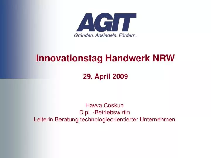 innovationstag handwerk nrw 29 april 2009