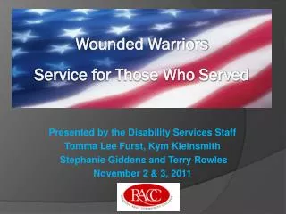 Wounded Warriors Service for Those Who Served