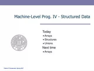 machine level prog iv structured data