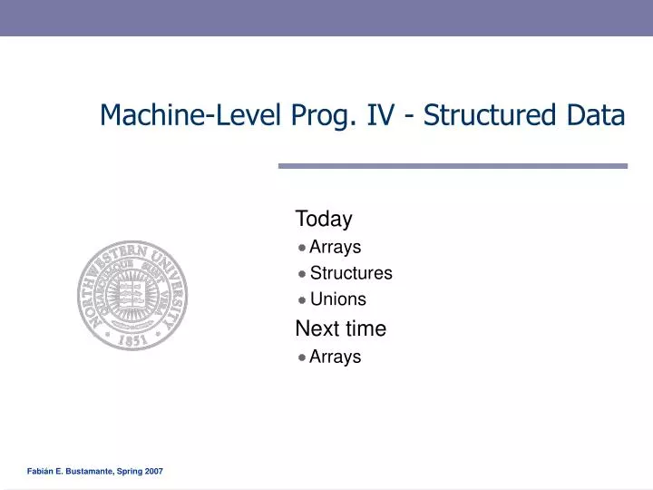 machine level prog iv structured data