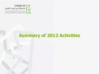 Summary of 2012 Activities