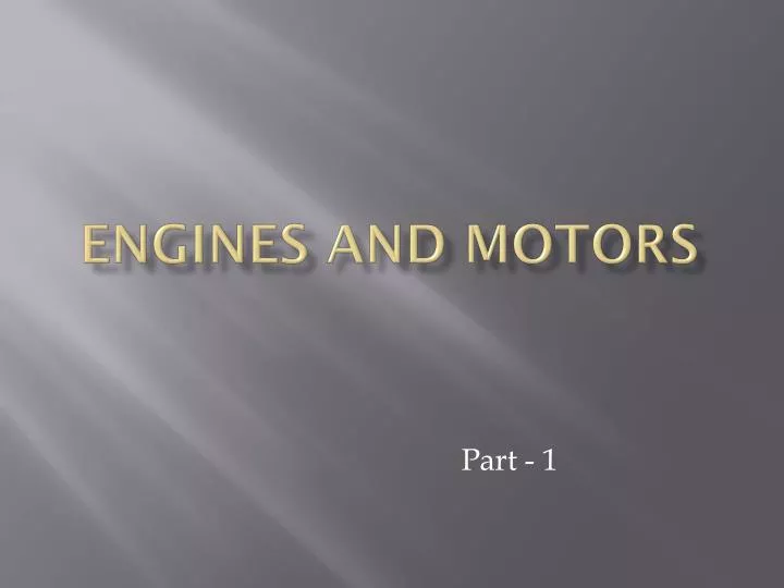 engines and motors