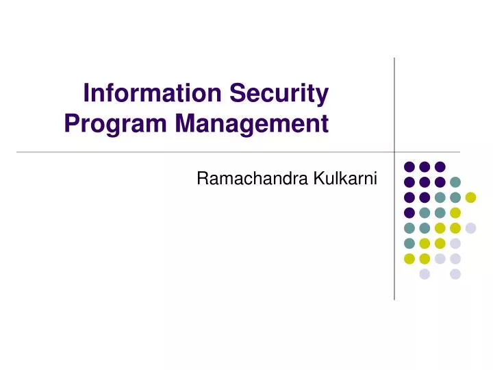 information security program management