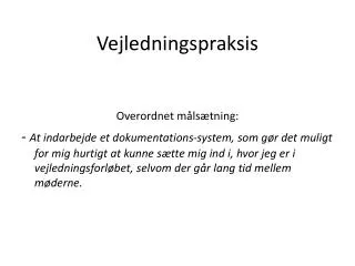 vejledningspraksis