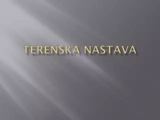 terenska nastava