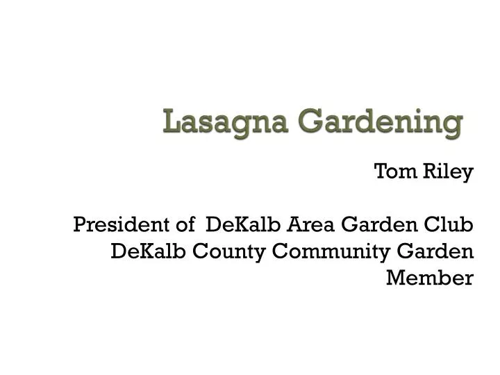 lasagna gardening