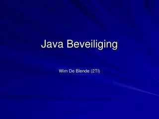 java beveiliging