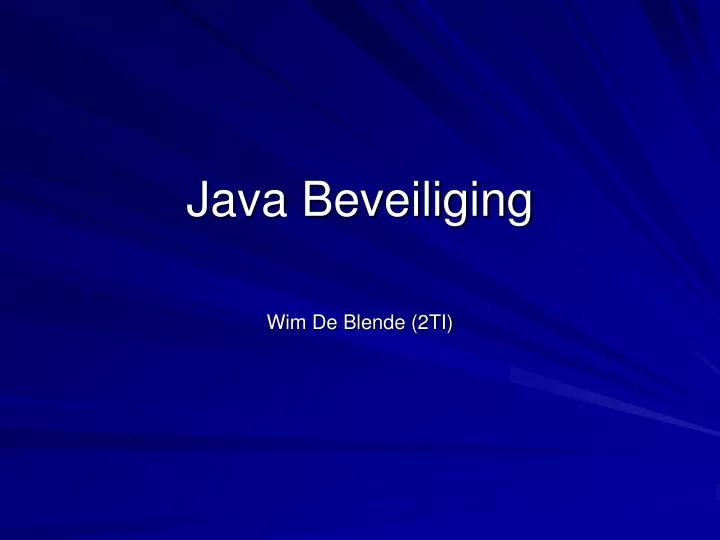 java beveiliging