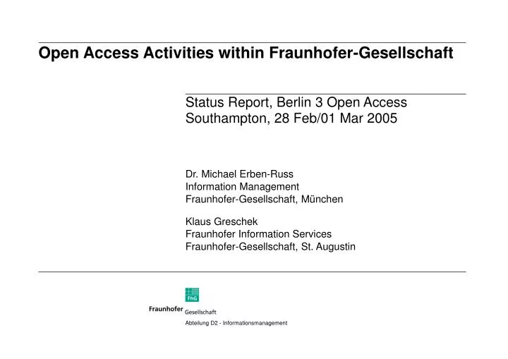 open access activities within fraunhofer gesellschaft