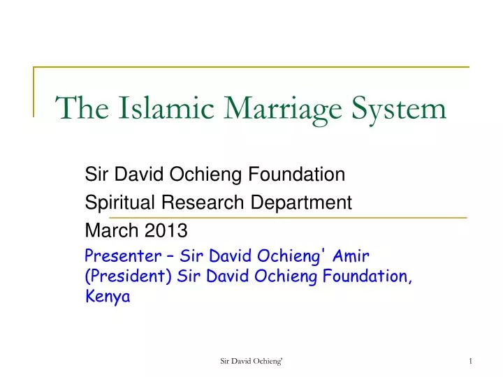 the islamic marriage system
