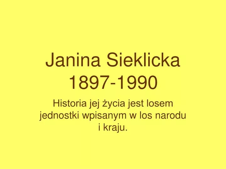 janina sieklicka 1897 1990