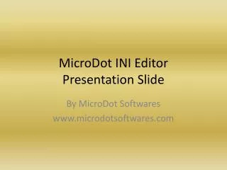 MicroDot INI Editor Presentation Slide