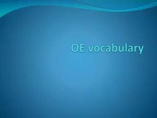 OE vocabulary