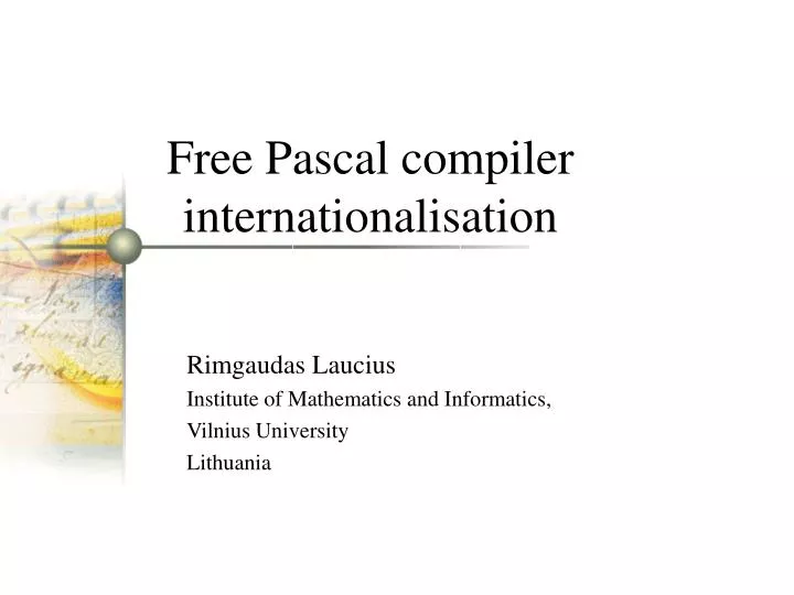 free pascal compiler internationalisation