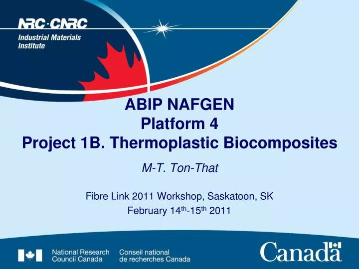 abip nafgen platform 4 project 1b thermoplastic biocomposites