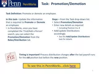 Task: Promotion/Demotion