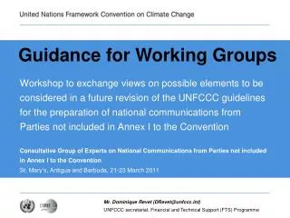 Guidance for Working Groups