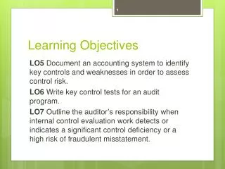 Learning Objectives