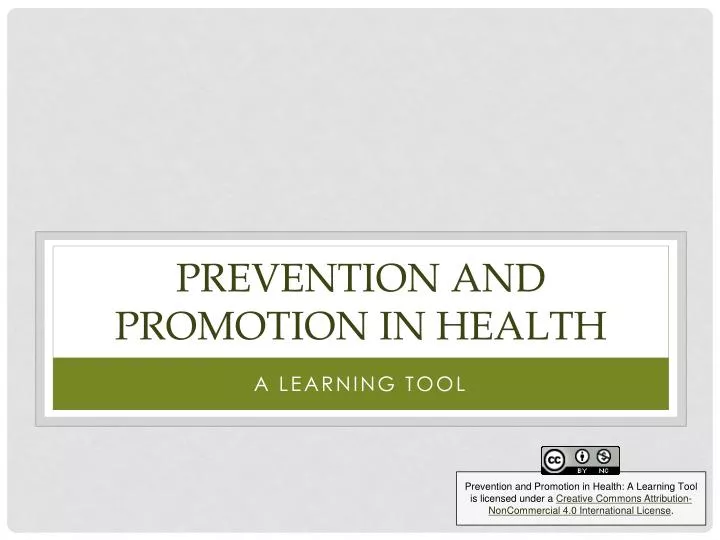 prevention and promotion in health