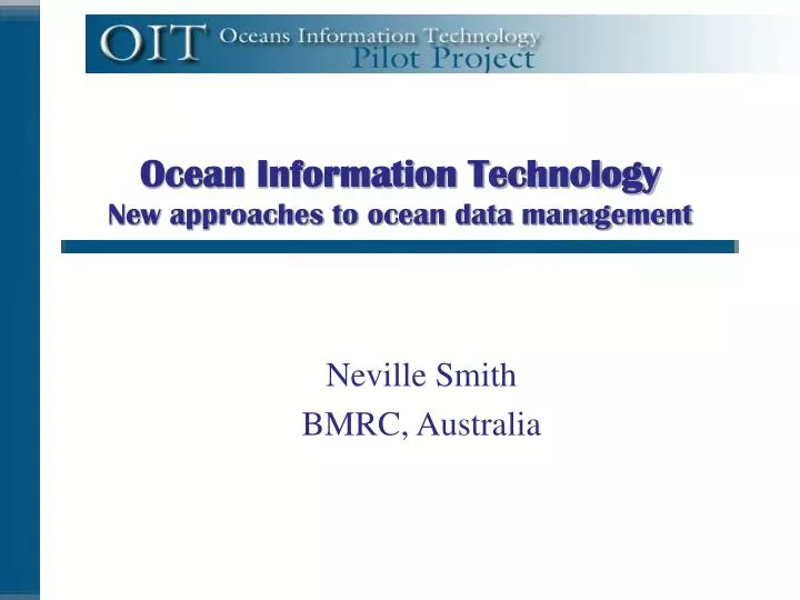 ocean information technology new approaches to ocean data management