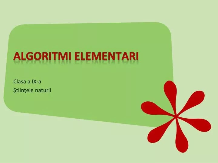 algoritmi elementari