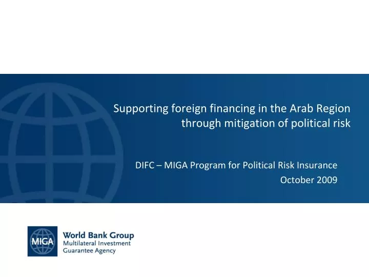 supporting foreign financing in the arab region through mitigation of political risk