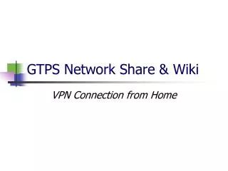GTPS Network Share &amp; Wiki