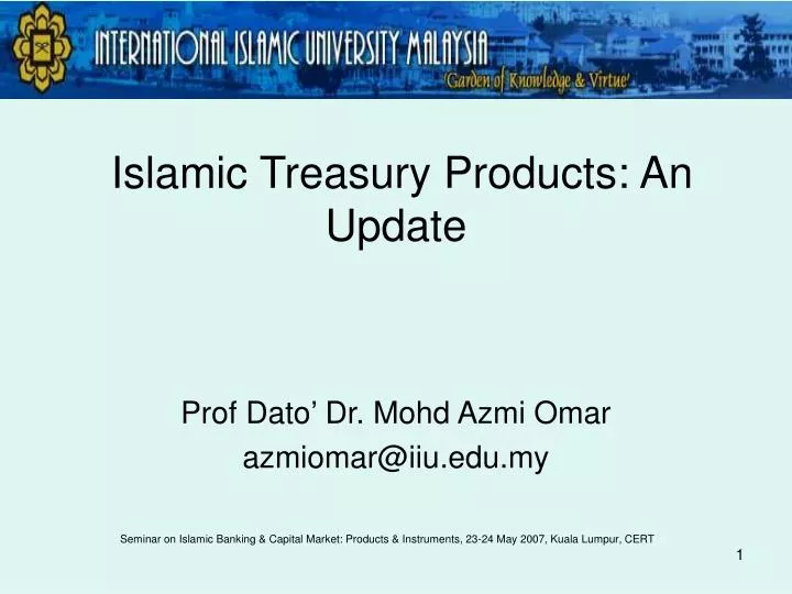 islamic treasury products an update