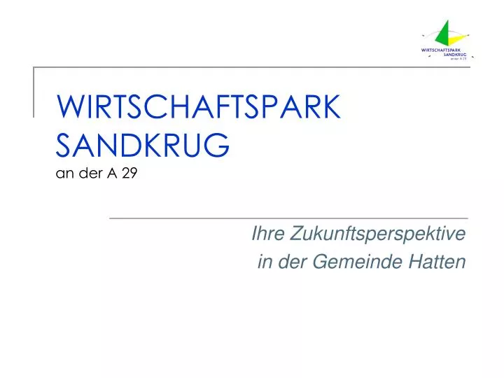 wirtschaftspark sandkrug an der a 29