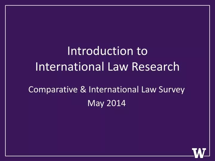 introduction to international law research