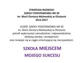 szko a miejscem mojego sukcesu