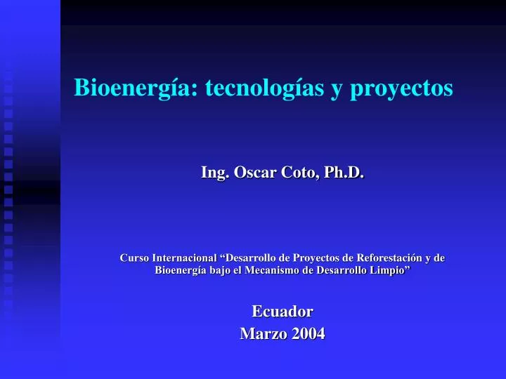 bioenerg a tecnolog as y proyectos
