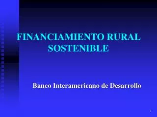 financiamiento rural sostenible