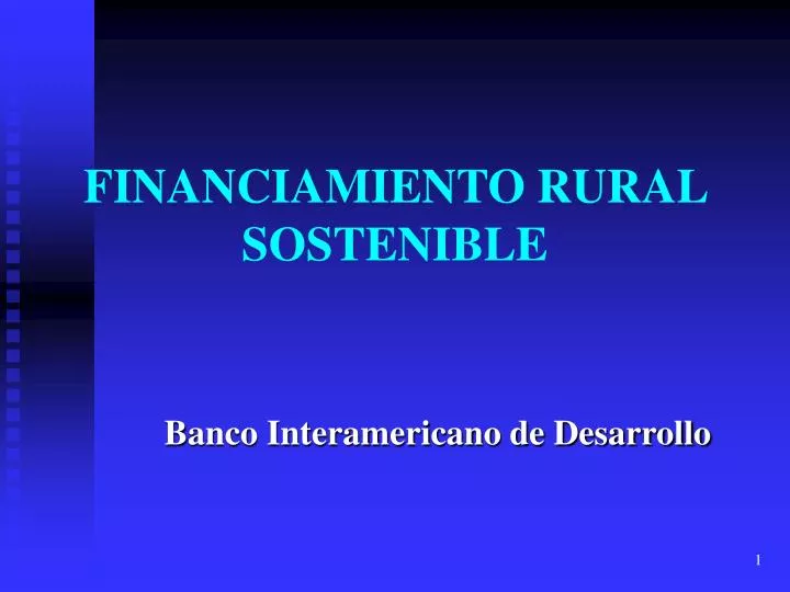 financiamiento rural sostenible