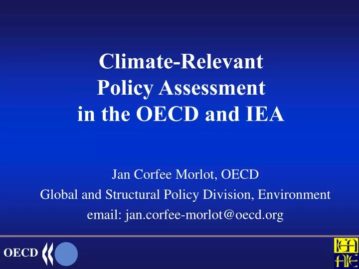 climate relevant policy assessment in the oecd and iea