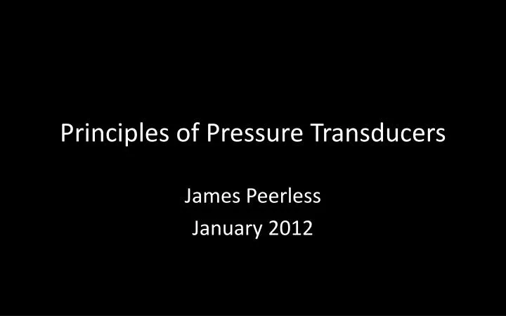 principles of pressure transducers
