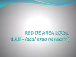 red de area local lan local area network
