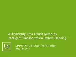 Williamsburg Area Transit Authority Intelligent Transportation System Planning
