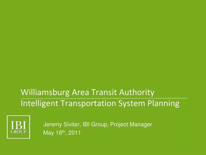 williamsburg area transit authority intelligent transportation system planning