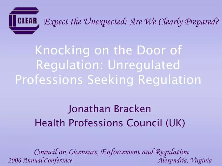 knocking on the door of regulation unregulated professions seeking regulation