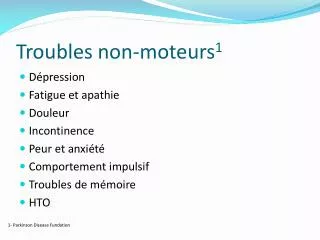 troubles non moteurs 1